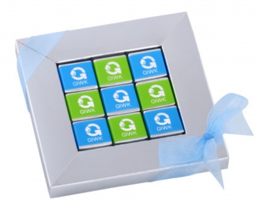 promotional pralines in frame 9